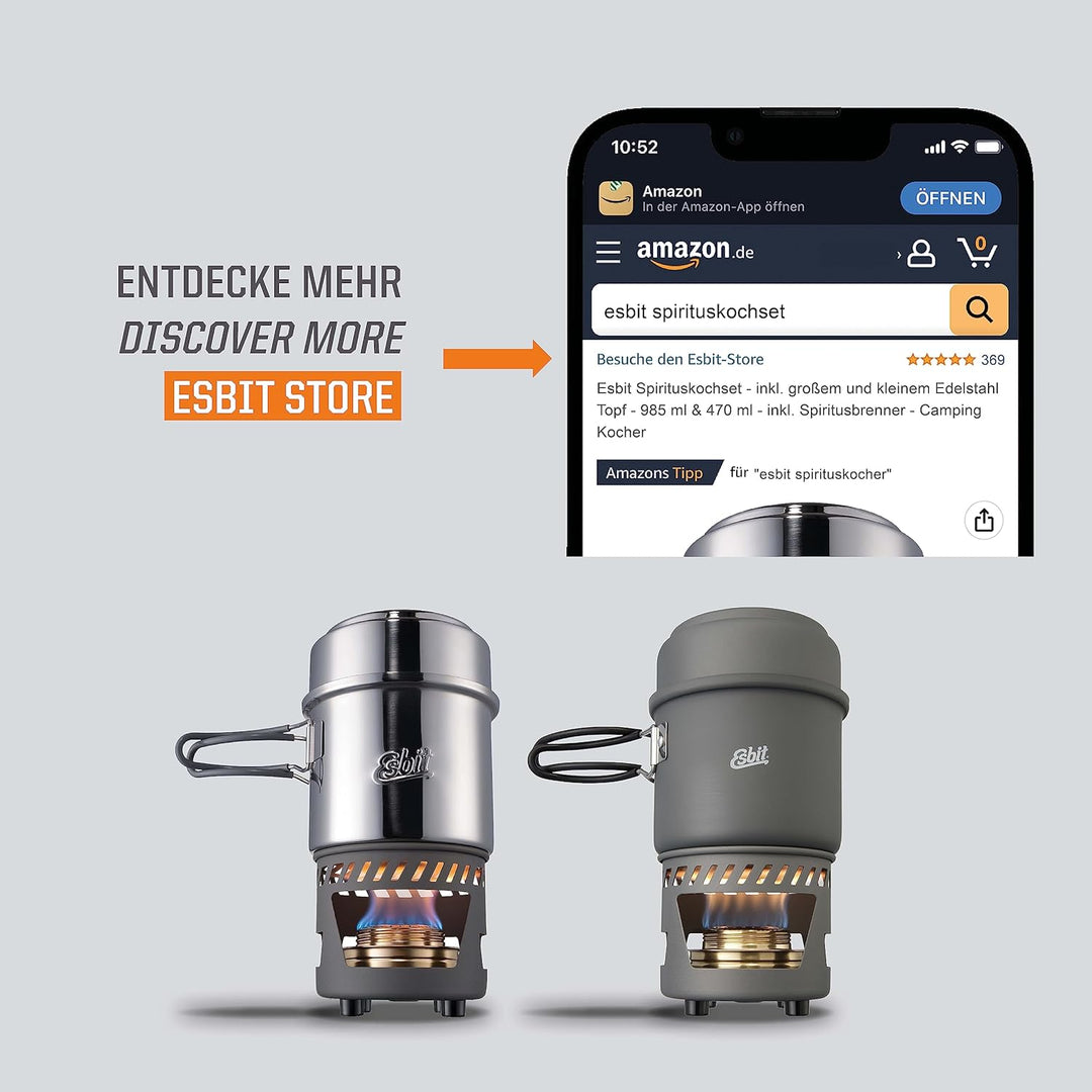 Esbit Spirituskochset - inkl. grossem und kleinem Topf - 985 ml & 470 ml - inkl. Spiritusbrenner - C