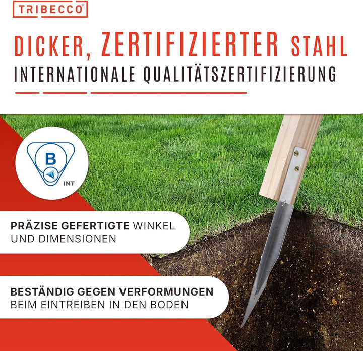 TRIBECCO® 4X Bodenanker für Schaukel, Bodenanker schaukel, zur Stabilisierung, Erdanker für Spielhäu