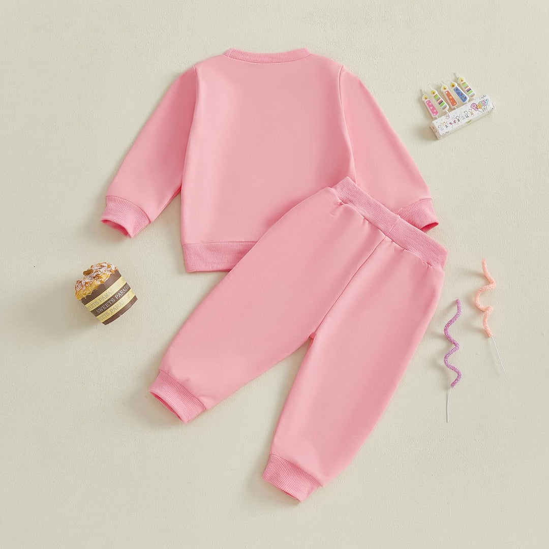 Loalirando Baby 1 Jahr Geburtstag Outfit Mädchen Kleidung Set Langarm Oberteil + Hose Trainingsanzug