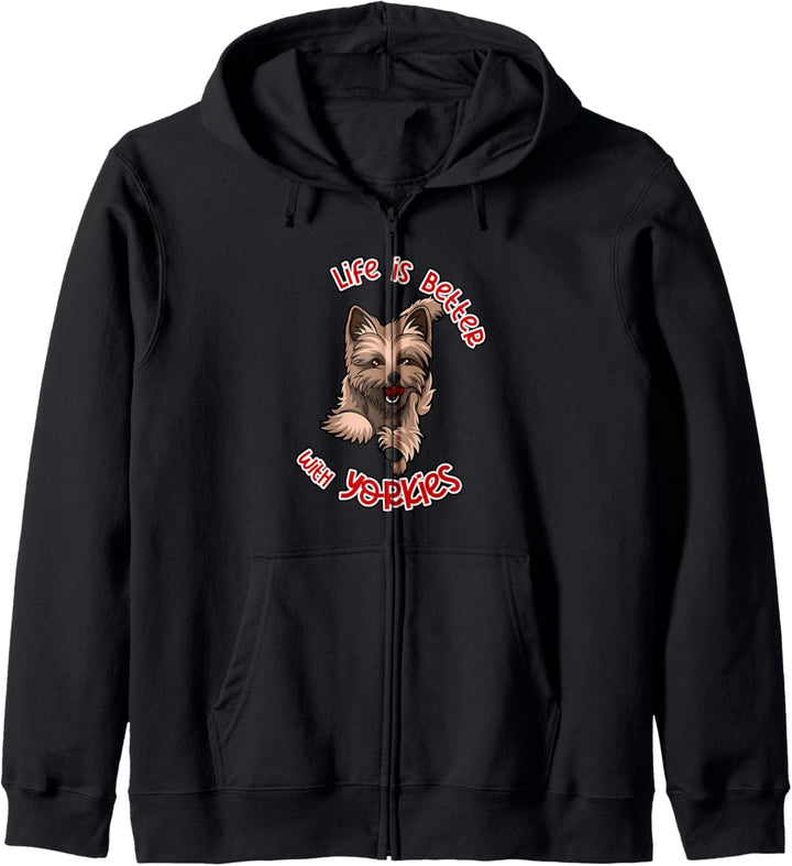 Das Leben ist besser mit Yorkies Yorkshire Terrier Kapuzenjacke