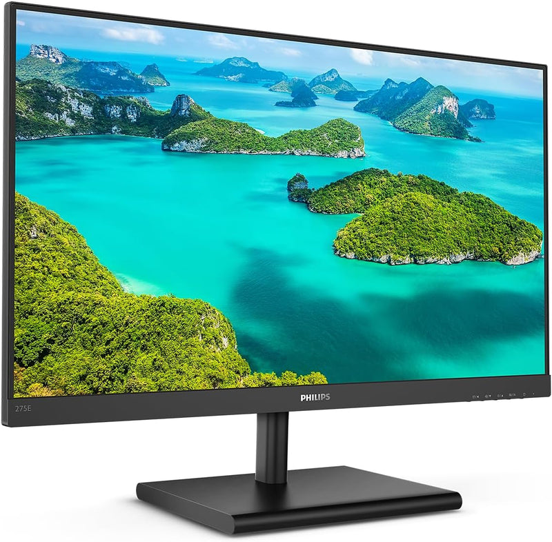 Philips 275E1S - 27 Zoll QHD Monitor, FreeSync (2560x1440, 75 Hz, VGA, HDMI, DisplayPort) schwarz