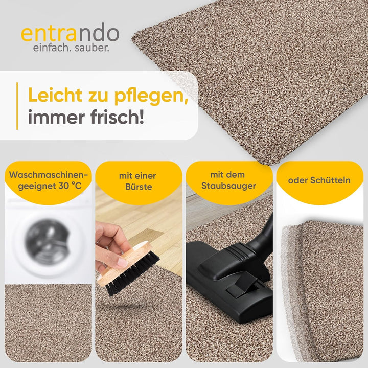 Entrando Fussmatte 40x60 cm - innen und aussen - Baumwolle - rutschfest, waschbar, robust - passt un