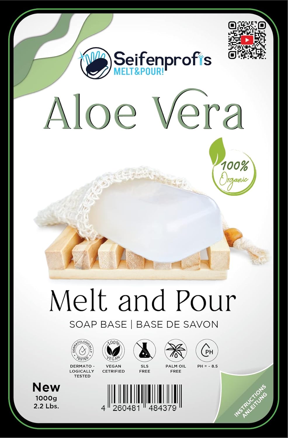 Seifenprofis - Aloe Vera Seife- Glycerinseife Rohseife Seifenbasis (3kg SLS+SCS-Frei) 100% Vegan zum