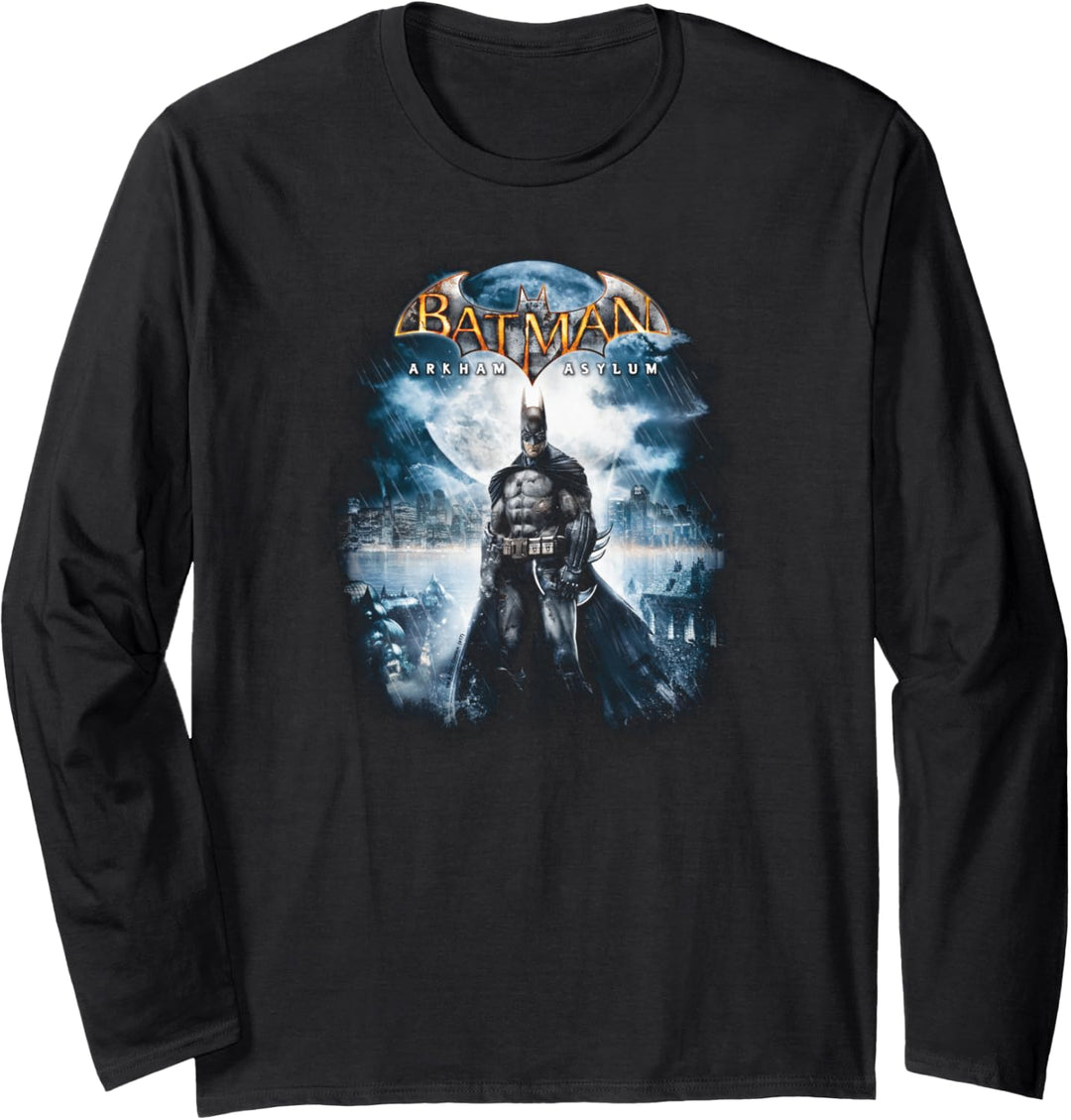 Batman: Arkham Asylum Game Cover Langarmshirt
