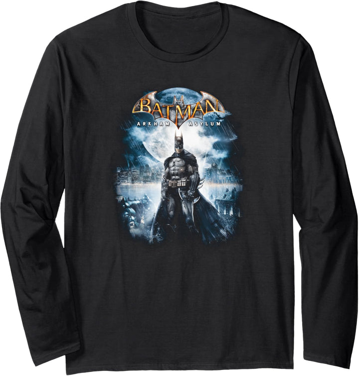 Batman: Arkham Asylum Game Cover Langarmshirt