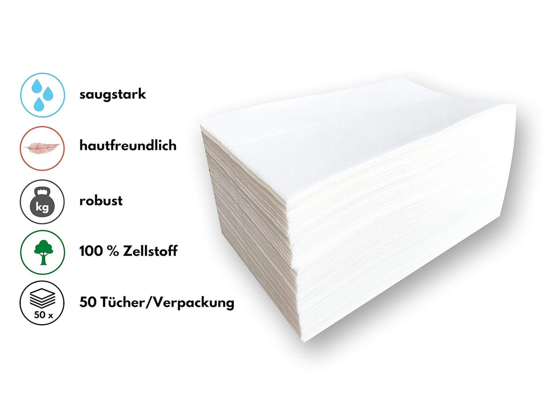 500 Stück Pflegetücher/Einmalwaschlappen Baby - trocken, seifenfrei, aus Zellulose - für Baby, Kosme