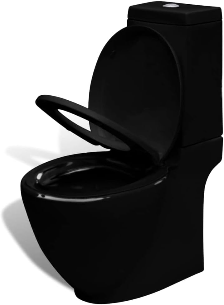 Willood Stand-WC & Bidet Set Schwarz Keramik Bodenstehend Softclose Sitz