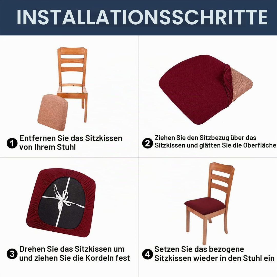 Homaxy Stretch Spandex Jacquard Esszimmerstuhl Sitzbezüge, herausnehmbarer waschbarer Anti-Staub Ess