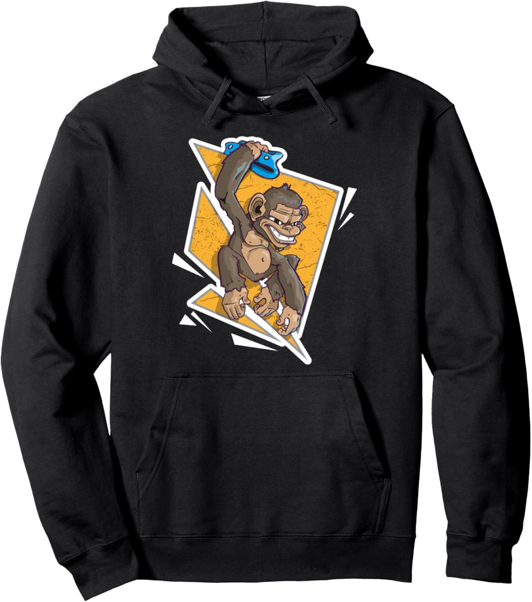 Bouldering Affe Klettern Climbing Pullover Hoodie