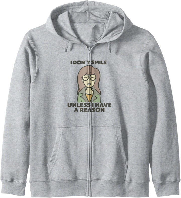 MTV Daria I Don't Smile Text Portrait Kapuzenjacke