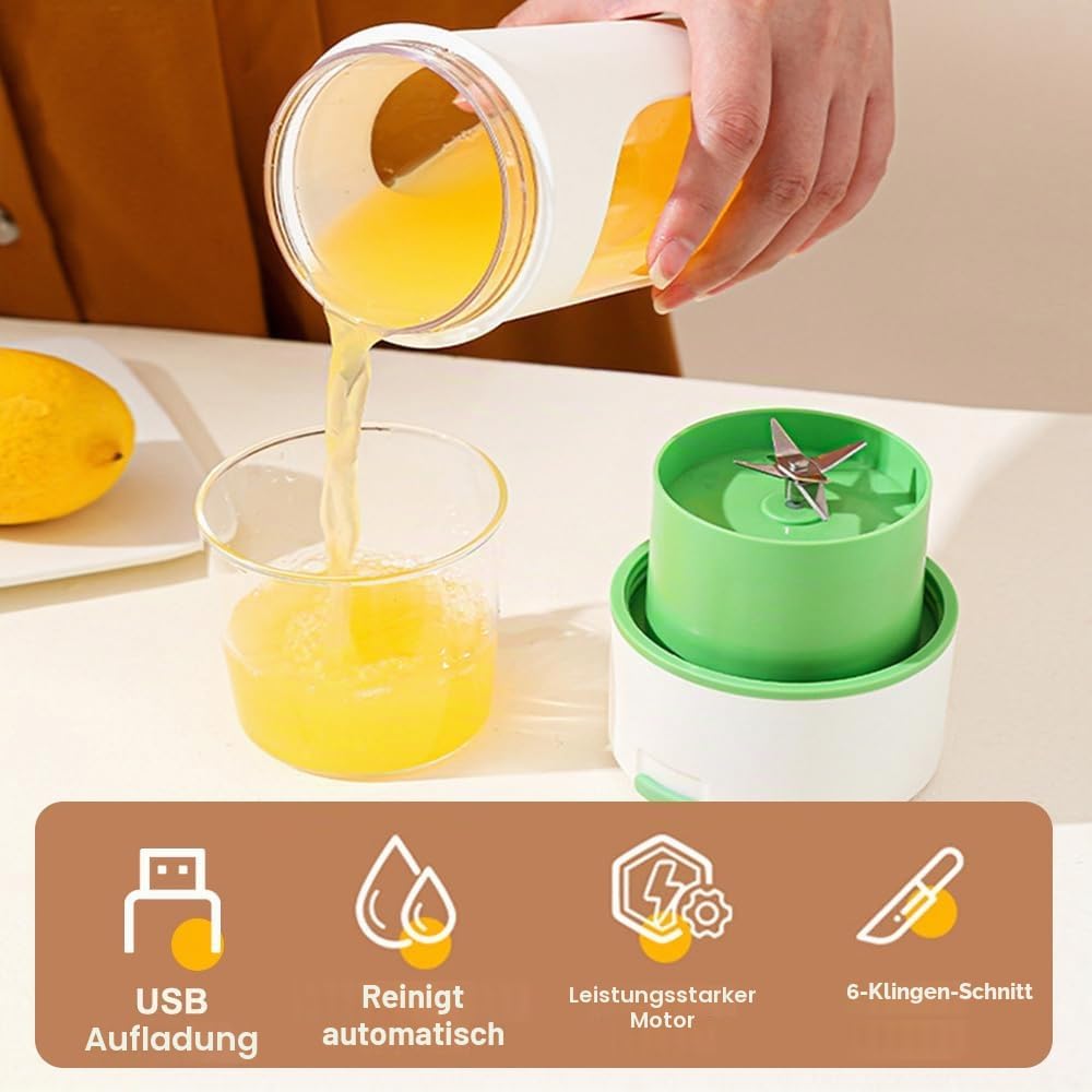 Tragbarer Mixer Becher, Personal Blender, 480ml USB-C Klein Mixer mit 6 Klingen Surround Blade für Z