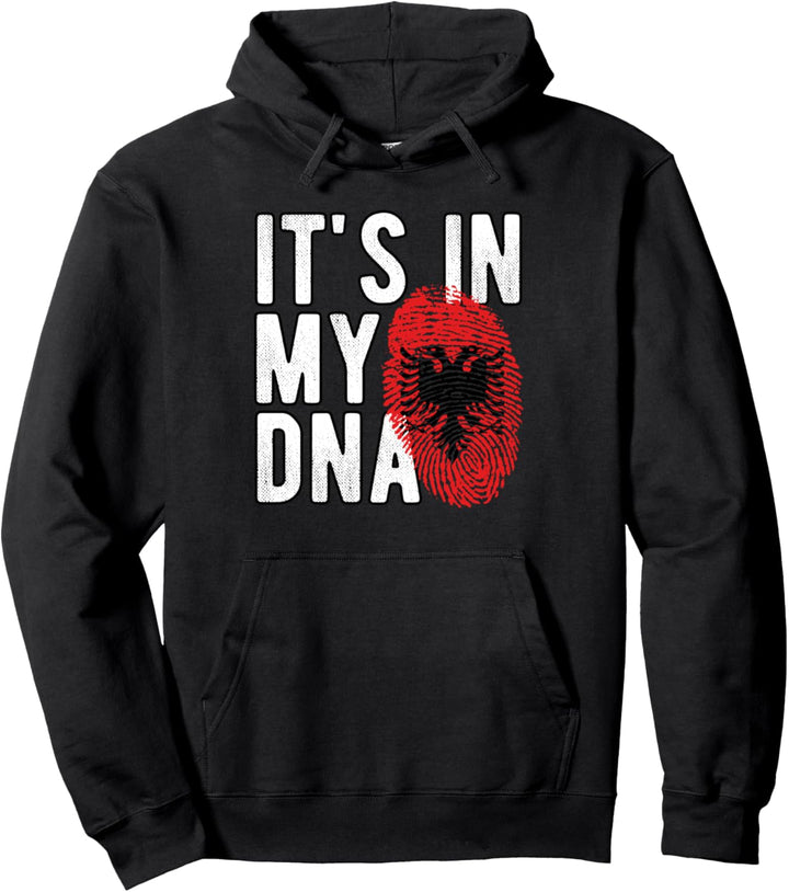 Funny it's in my DNA Albanien Flagge Fingerabdruck Pullover Hoodie
