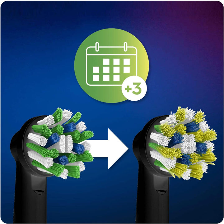 Oral-B CrossAction Black Edition Aufsteckbürsten mit CleanMaximiser-Borsten für ganzheitliche Mundre