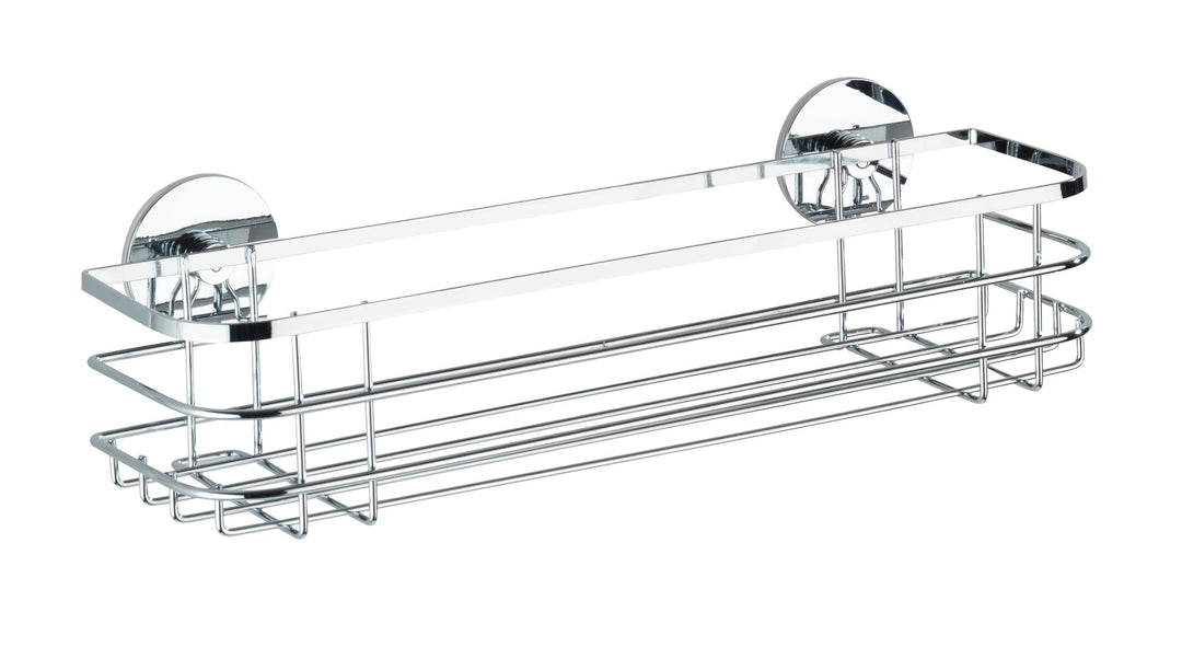 WENKO Turbo-Loc® Edelstahl Maxiablage - Befestigen ohne bohren, Edelstahl rostfrei, 38 x 10.5 x 11 c