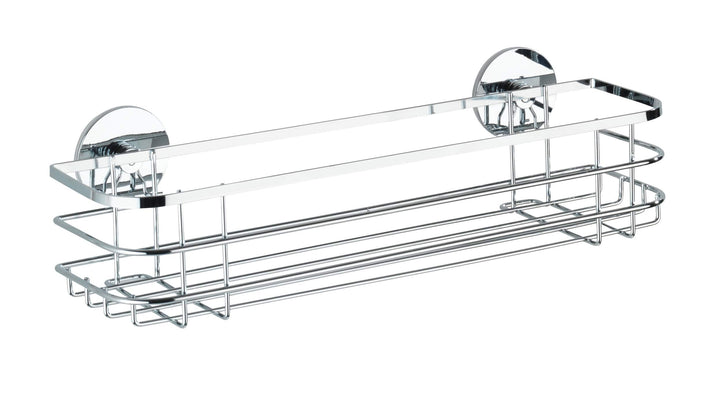 WENKO Turbo-Loc® Edelstahl Maxiablage - Befestigen ohne bohren, Edelstahl rostfrei, 38 x 10.5 x 11 c