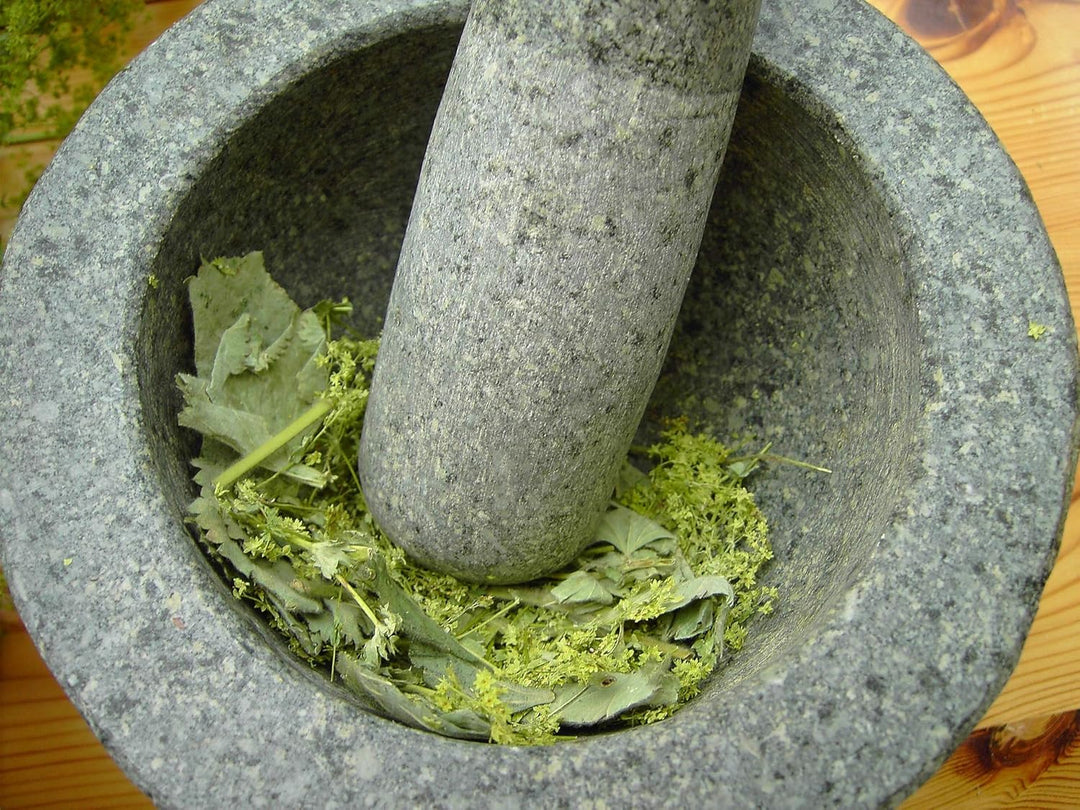 Granit Mörser mit Stössel, hochwertig - robust - langlebig, Steinmörser, Granitmörser, Gewürzmörser,