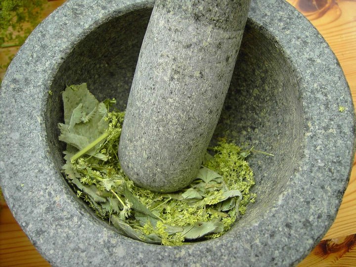 Granit Mörser mit Stössel, hochwertig - robust - langlebig, Steinmörser, Granitmörser, Gewürzmörser,