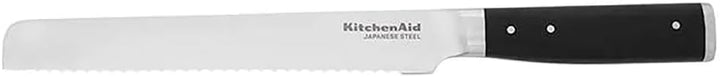 KitchenAid Gourmet Brotmesser, scharfe Klinge aus hochwertigem japanischem Kohlenstoffstahl, Schwarz