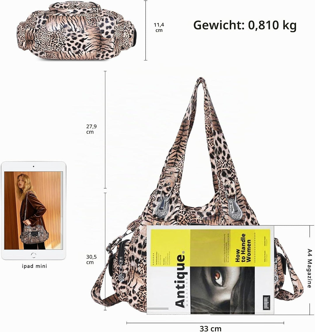 Angel Kiss Xs160199-1 Schulterhandtaschen Braun / Schwarz, Braun / Schwarz