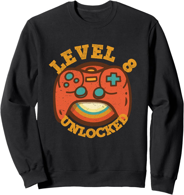 8. Geburtstag, 8 Jahre, für Jungen und Mädchen, Level 8, entsperrt Sweatshirt
