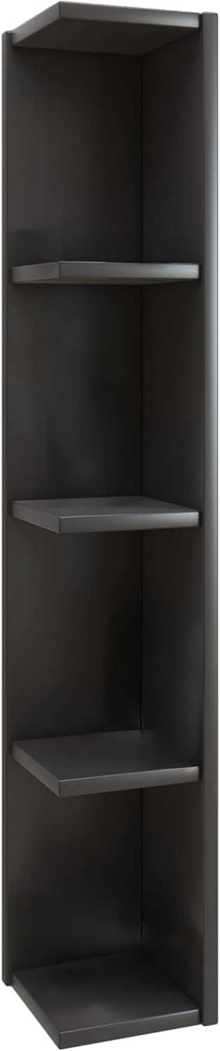 VCM Holz Eckregal Stand Aufbewahrung Standregal Bücherregal Deko Regal Honsa Schwarz, Schwarz