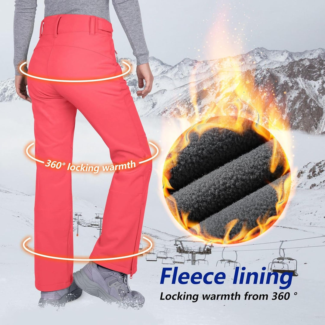 33,000ft Damen Skihose Outdoorhose Wasserdicht Winddichte Softshellhose Warme Gefütterte Trekkinghos