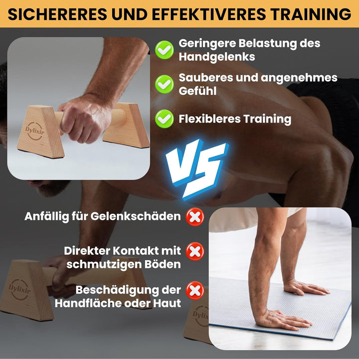 Liegestützgriffe 2 Push Up Bars Holz Parallettes gelenkschonende Liegestützgriffe Calisthenics Equip