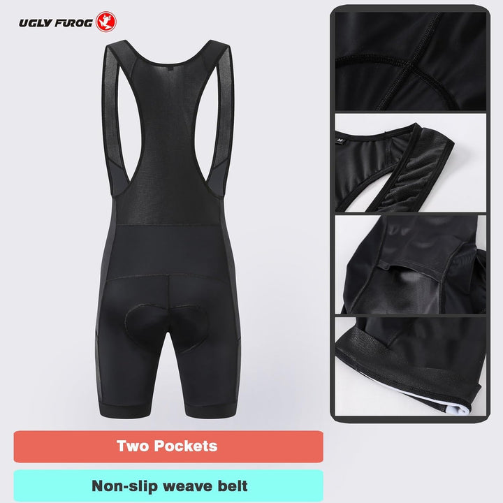 UGLY FROG Trägerhose Fahrrad Herren Fahrradhose Kurz mit Sitzpolster Radhose Kurz Gepolstert mit Pol