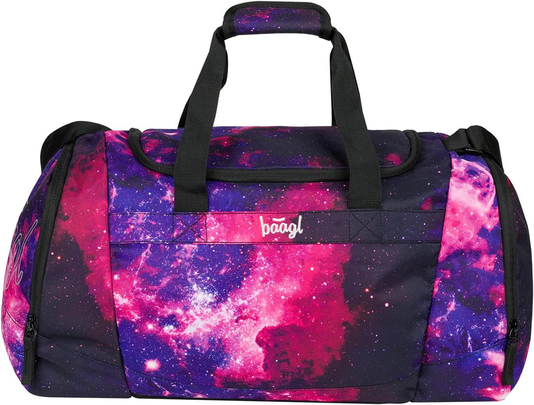 Baagl Sporttasche Kinder Mädchen Reisetasche mit Schuhfach 25 l - Galaxy | SKATE Schulrucksack Set m