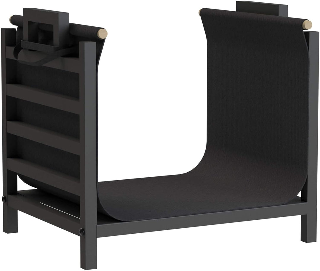 DanDiBo Kaminholzregal Innen Metall Schwarz Stehend mit Tragetasche 45 cm Kaminholzständer 96466 Kam