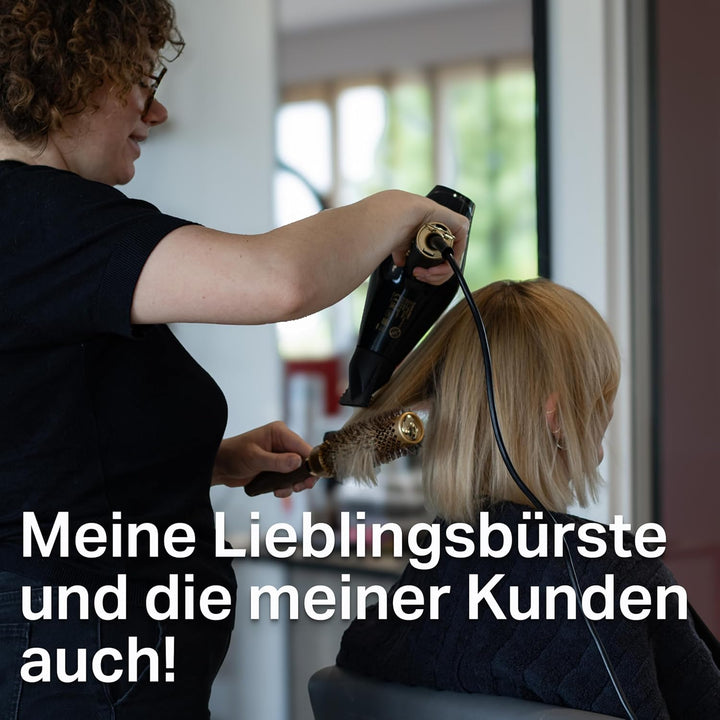 Olivia Garden Expert Blowout Speed – Gold & Braun - 35 - Keramik-Rundbürste mit extra langem Barrel