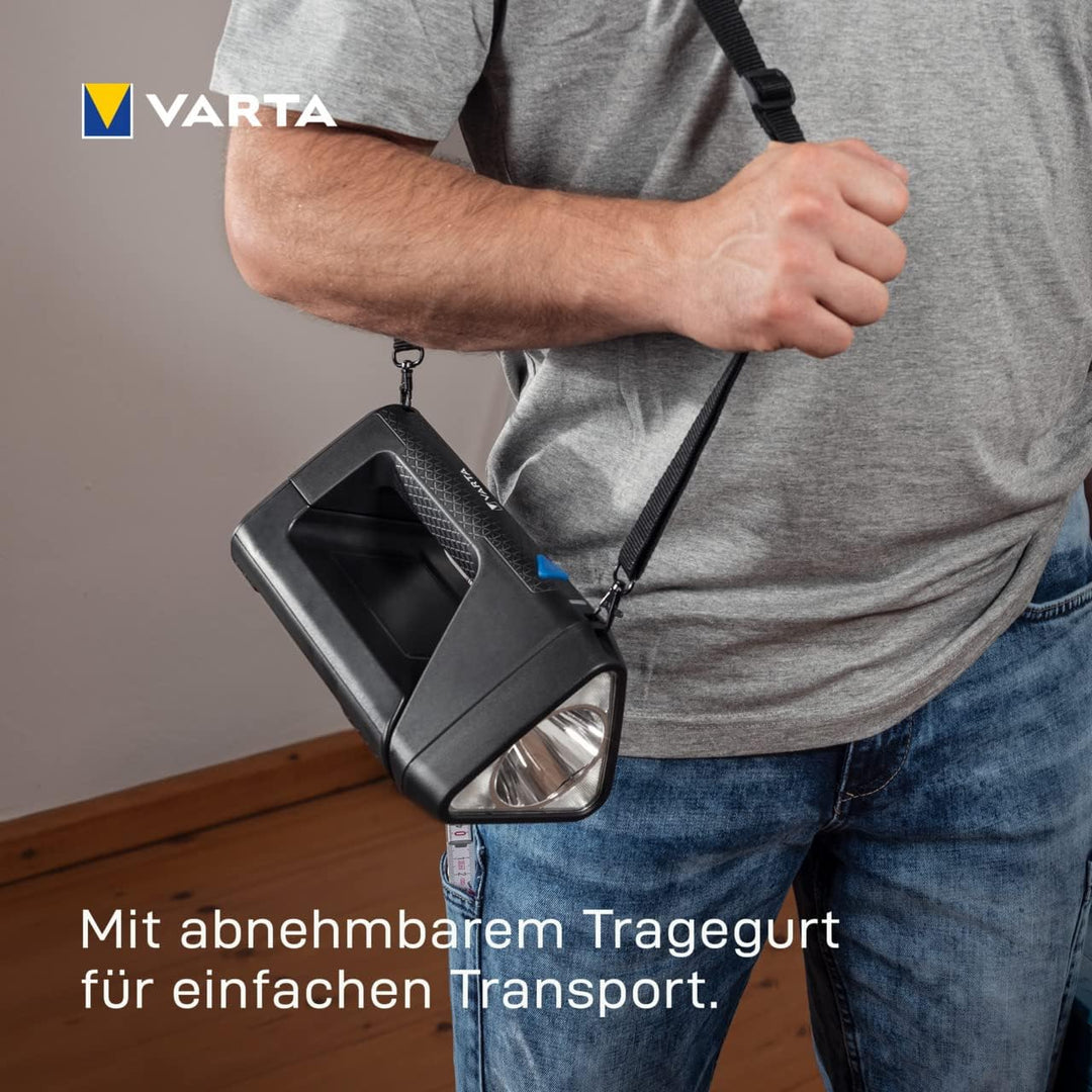 VARTA Baustrahler LED, wiederaufladbar, Arbeitsleuchte, Work Flex BL30R, Handscheinwerfer mit 3 Lich