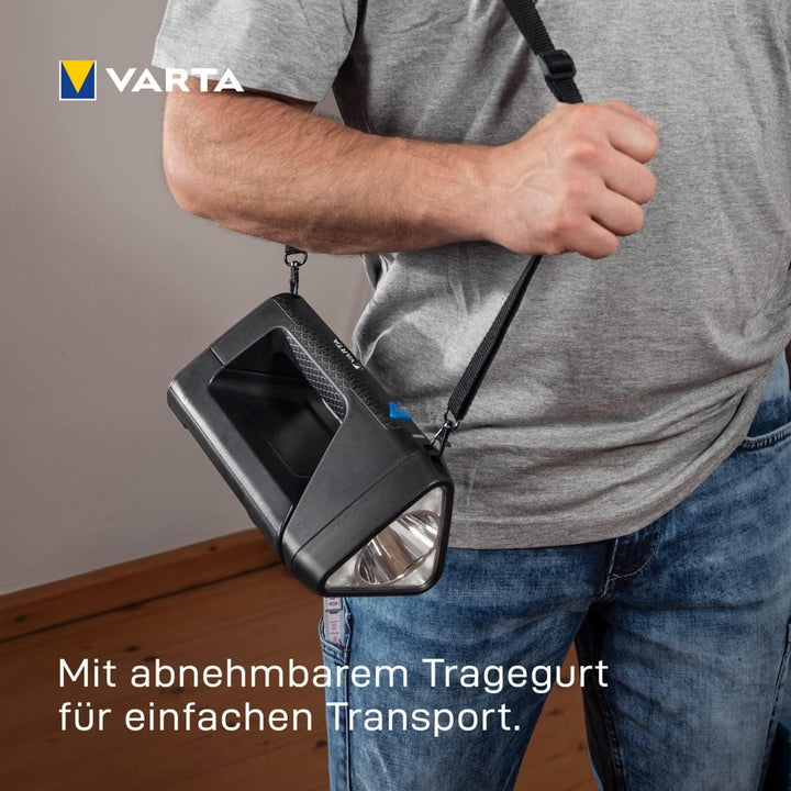 VARTA Baustrahler LED, wiederaufladbar, Arbeitsleuchte, Work Flex BL30R, Handscheinwerfer mit 3 Lich