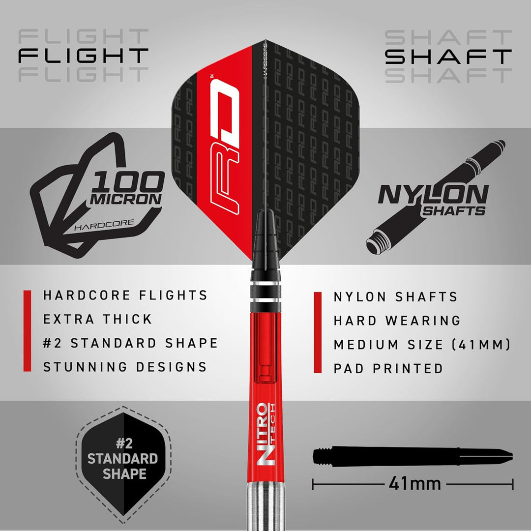RED DRAGON Javelin Black Series Profi Dartpfeile Steeldarts Setmit Flights und Schäfte 22.0 Gramm, 2