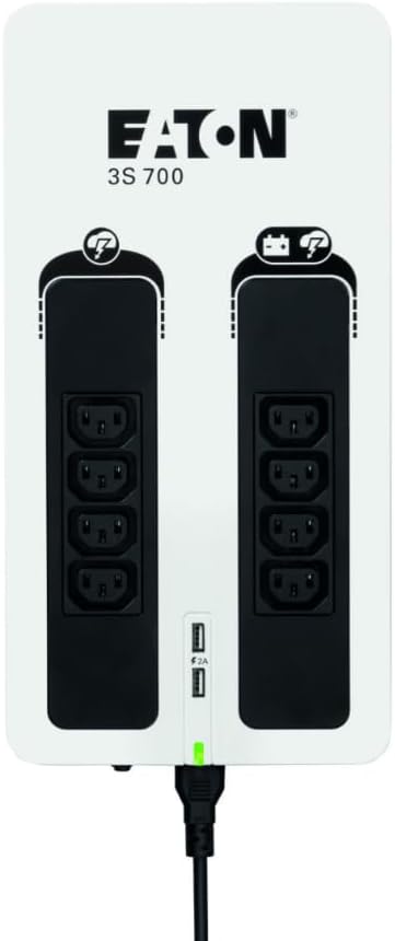 Eaton 3S 700 IEC - 3S700I - Unterbrechungsfreie Stromversorgung (USV) - 700 VA mit Überspannungsschu