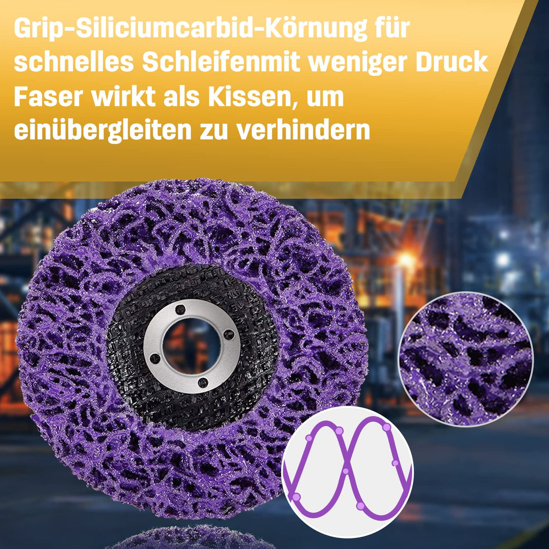 LAIWOO CSD Scheibe 125mm Schleifscheiben für Winkelschleifer, CSD-Scheibe Lila Reinigungsscheibe Set
