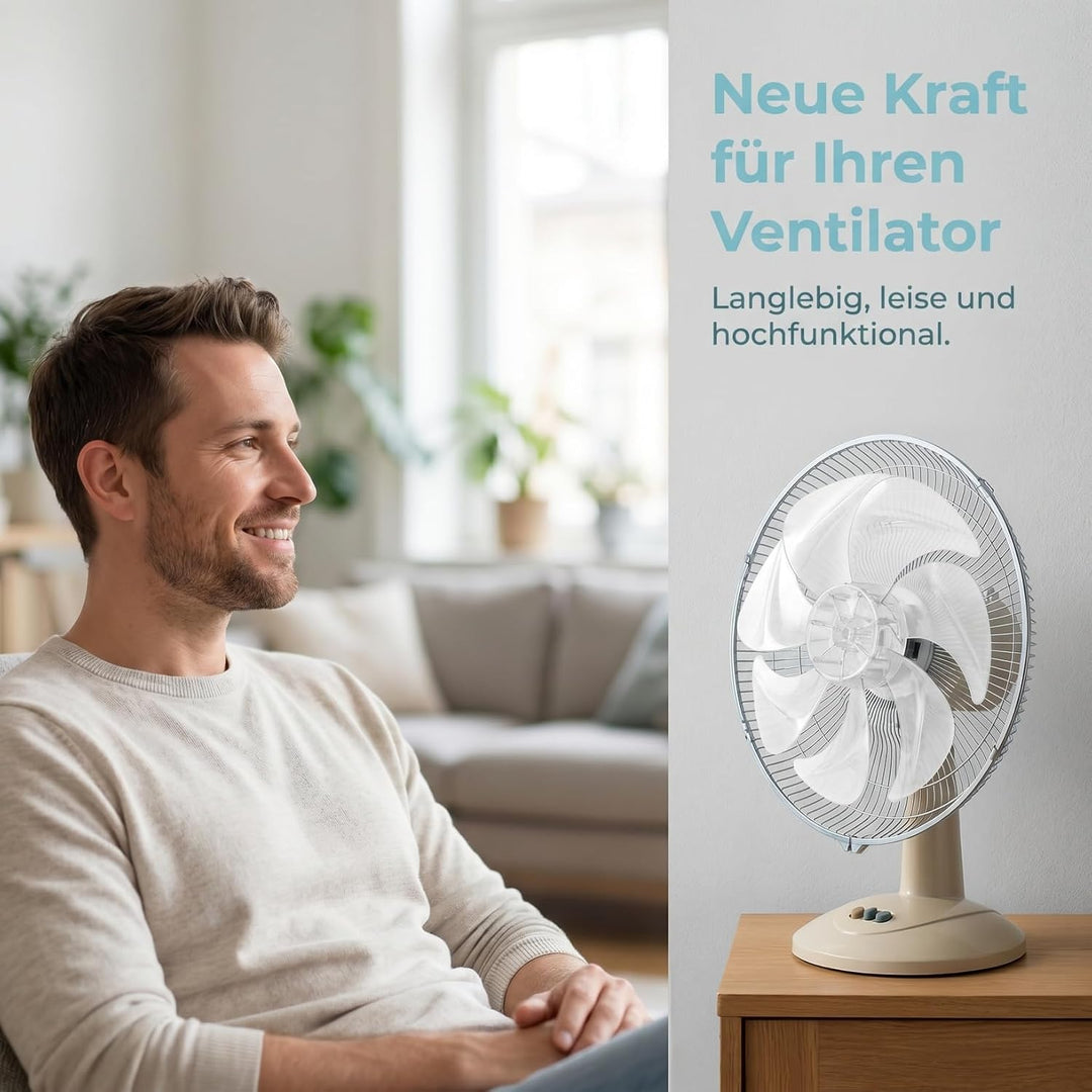 Cabilock Ersatz Ventilatorflügel aus Kunststoff, Lüfterblatt für Tischventilator und Standventilator
