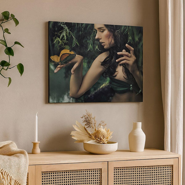 Bilder auf Leinwand 100x70cm Leinwandbild Körper Kosmetik Mode Schmetterling Gross Wanddeko Bild Sch