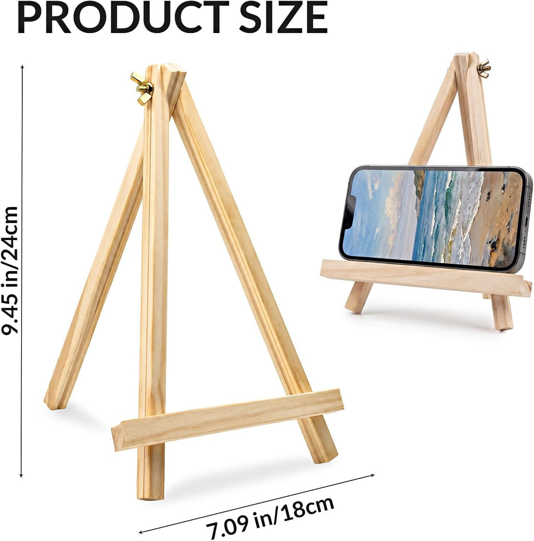 12er Set 9 Zoll Holz Staffeleien – Tischstaffeleien für Malerei & Präsentation, Mini Staffelei für L