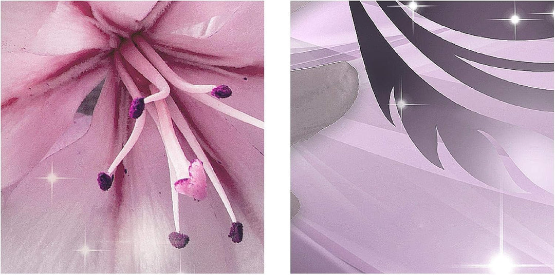 Runa Art Bild Wohnzimmer Schlafzimmer Blumen Lilien 5 Teilig Diamant Violett Lila Wandbilder auf Vli