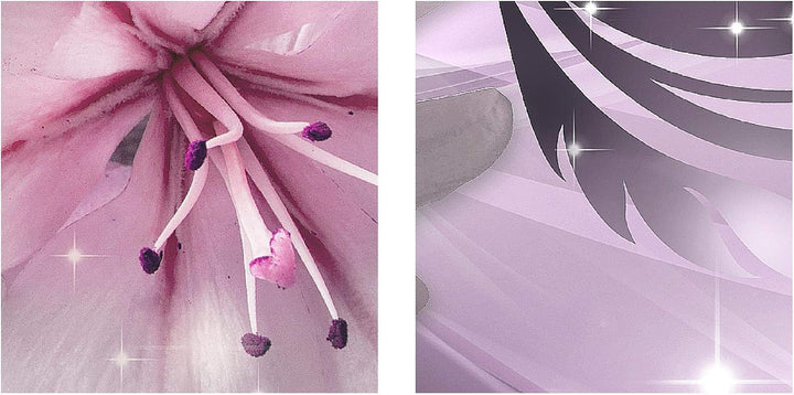 Runa Art Bild Wohnzimmer Schlafzimmer Blumen Lilien 5 Teilig Diamant Violett Lila Wandbilder auf Vli
