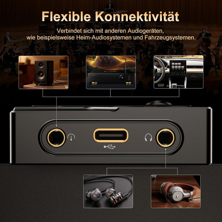 64GB Portable HiFi MP3 Player, DSD/FLAC, 192kHz/24Bit, DAC, Black | Verlustfreier Digital Audio Play