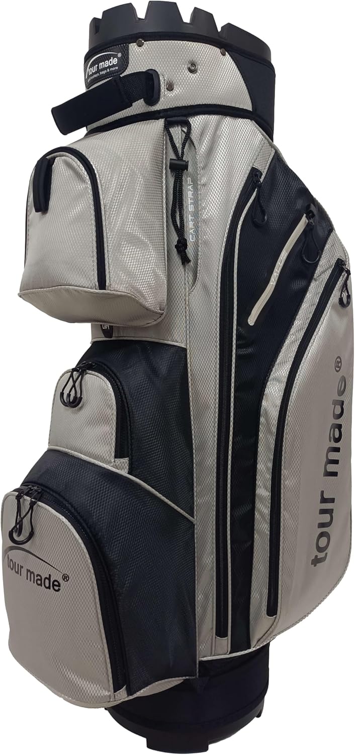 Tour Made Golfbag Cartbag ohne Schlägerklappern I grosses Kühlfach I Herren &amp; Damen I Golf Bag mit O
