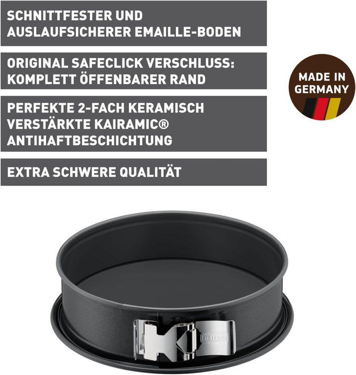 Original Kaiser La Forme Plus Springform 28 cm rund, Flachboden, runde Backform, SafeClick-Verschlus