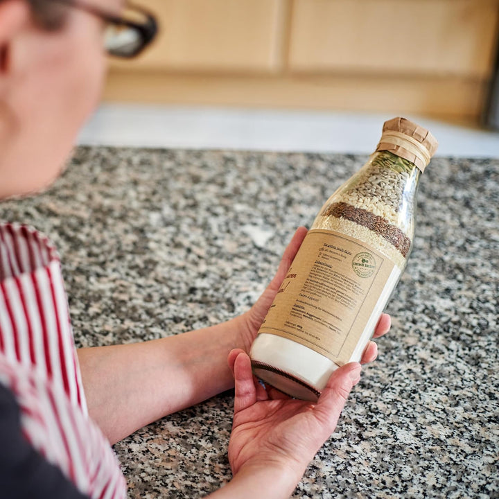 Brotbackmischung "Segne dieses Haus" Backmischung im Glas Flasche Geschenk Geschenkidee Einzug Einzu