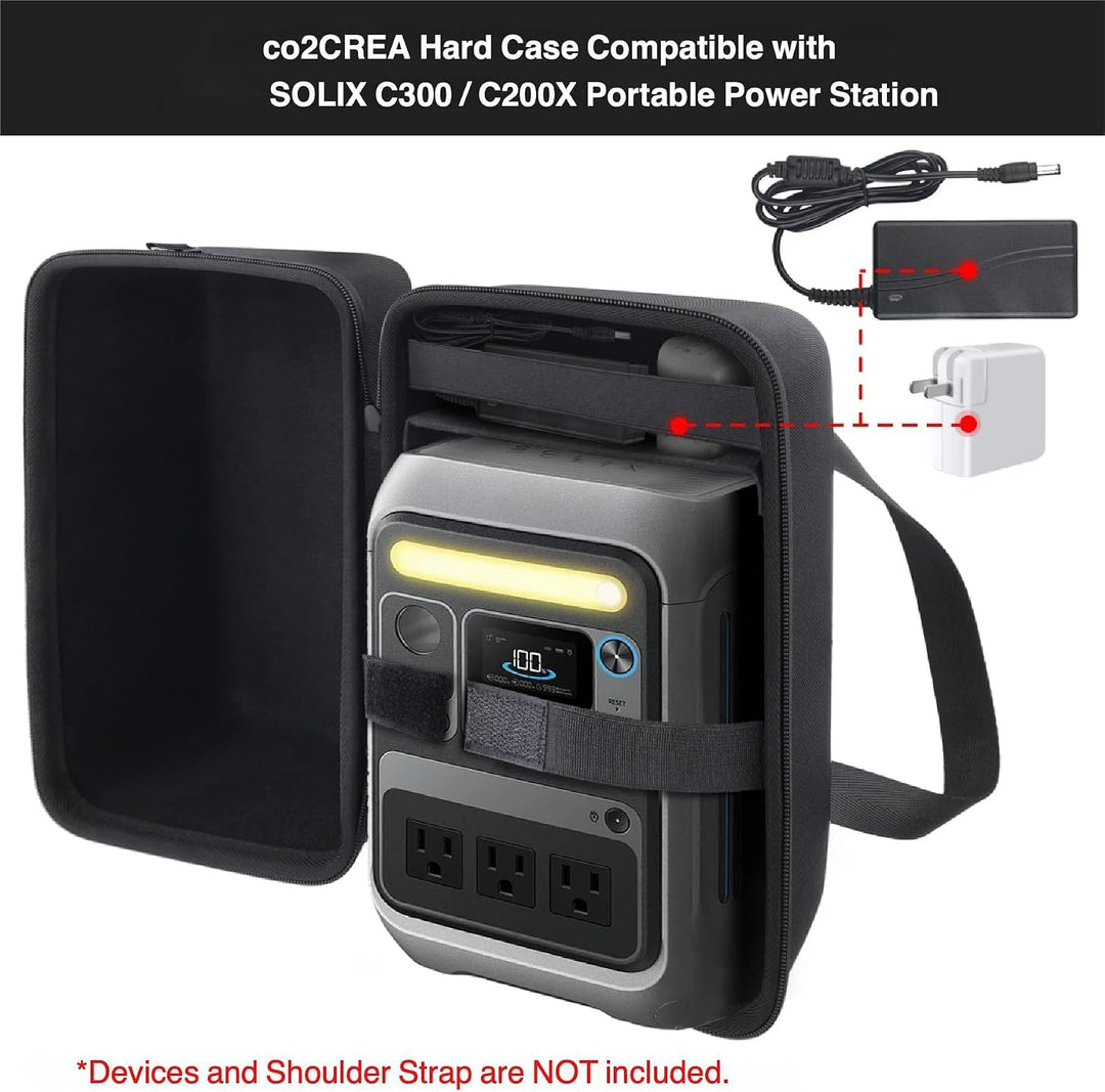 co2CREA Hart Reise Schutz Hülle Etui Tasche für Anker SOLIX C300 /C300X Tragbare Powerstation 300W O