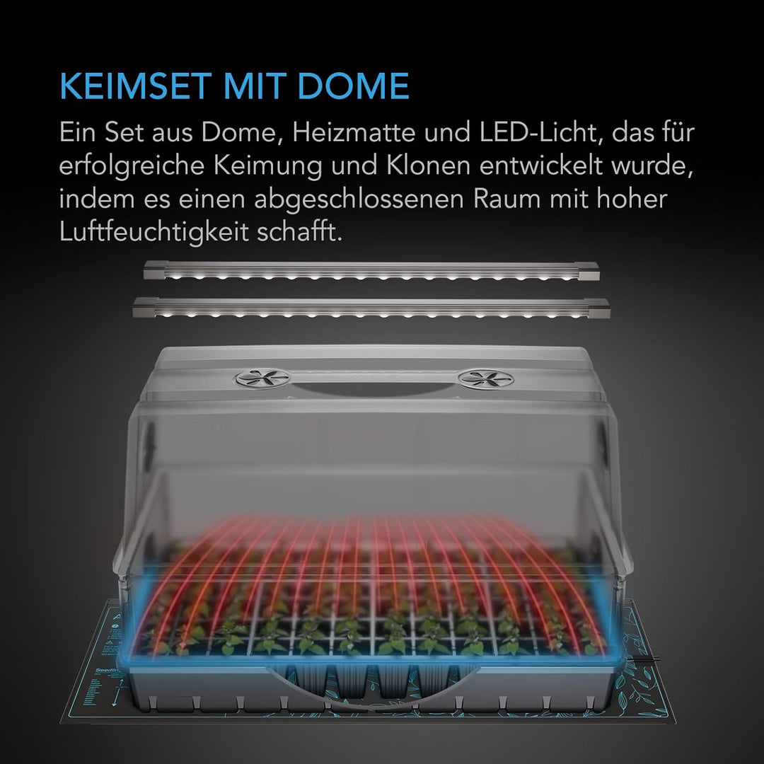 AC Infinity Feuchtigkeitskuppel, Keimset mit grosser glänzender Oberfläche, transparenter Kuppel, St