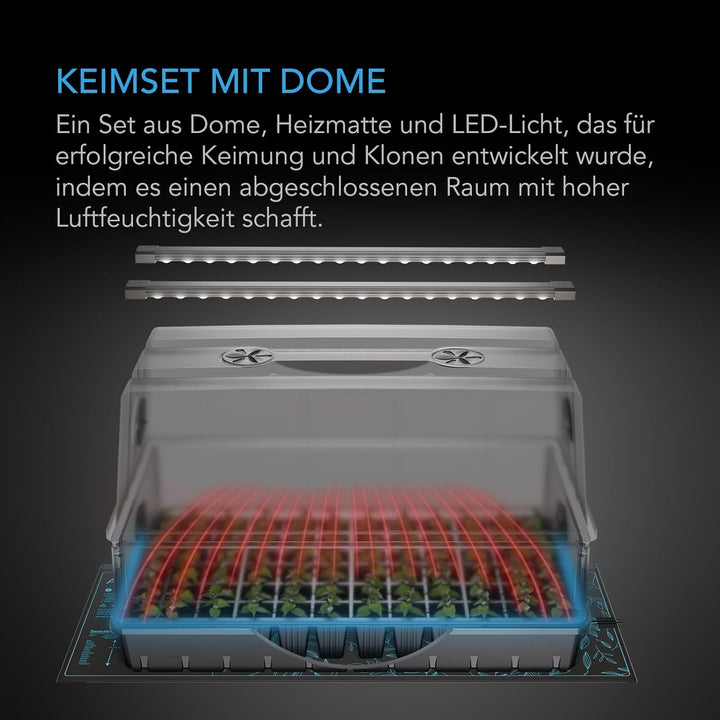 AC Infinity Feuchtigkeitskuppel, Keimset mit grosser glänzender Oberfläche, transparenter Kuppel, St