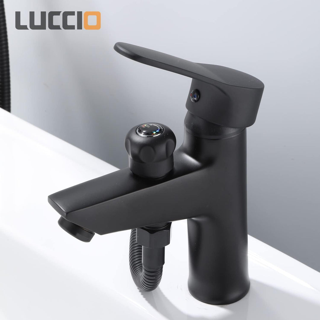 ZXC Waschtischarmatur mit Umsteller für Brause, hochwertige Einhebel Waschbecken Armatur inklusive B