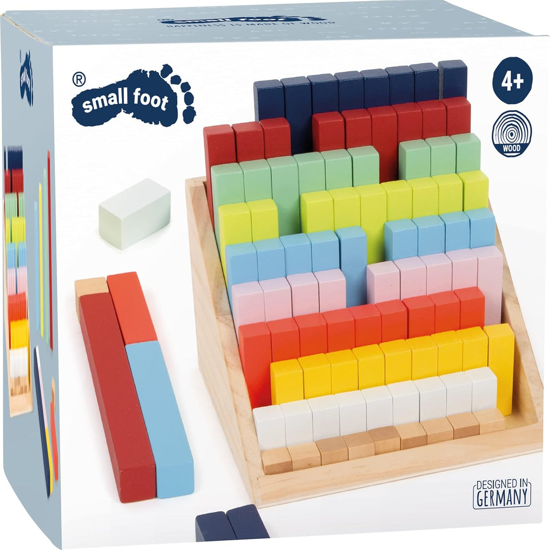 small foot Rechenstäbchen XL-Lernbox "Educate", aus Holz, farbenfroh, schulen das Zahlenverständnis,